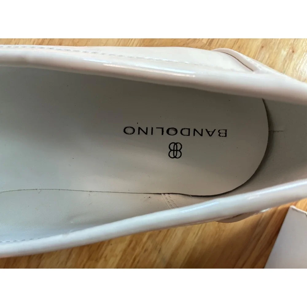 Bandolino Fillup3 Ivory Patent Lug Sole Tassel Loafers Womens 9.5 M NEW
